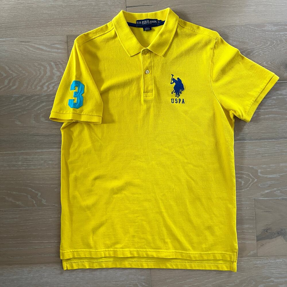 U.S. Polo Assn Men's Yellow #3 Polo Shirt Large